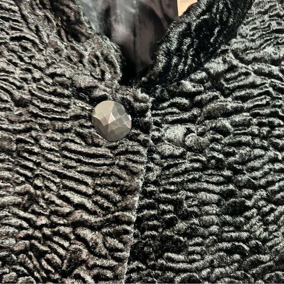 Alfred Dunner Women's Black Faux Fur Button Coat Jacket Size 10‎ - Picture 5 of 7